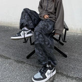 Hearujoy American Retro Leggings Military Pants Camouflage Overalls Wide-leg Pants Street Hiphop Loose Straight Pants Trousers Men Women